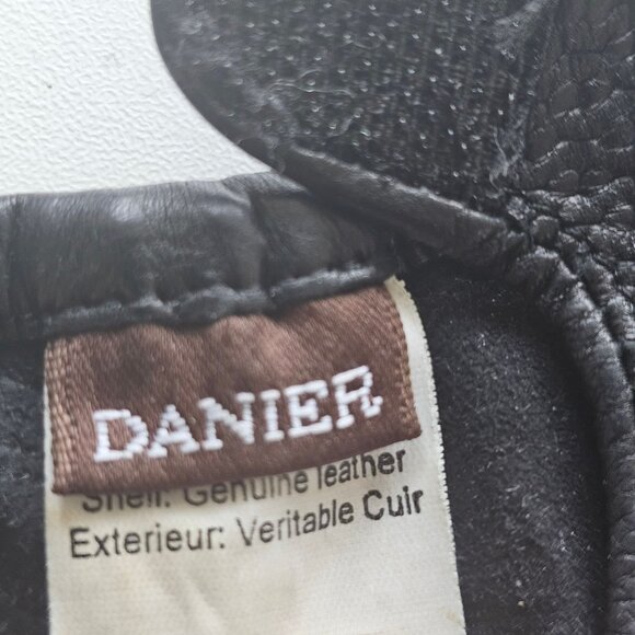 Danier Black Genuine Leather Driving Gloves With Cut-Out Design Sz S - Picture 6 of 7